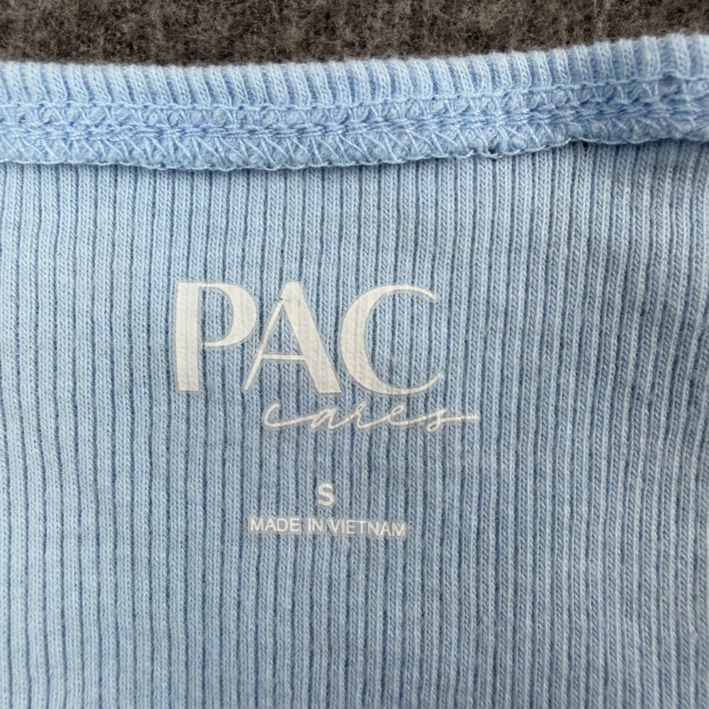 PacSun PacCares Crop‎ Top Womens Small Blue Ribbed Corset Square Neck Short - Picture 2 of 6